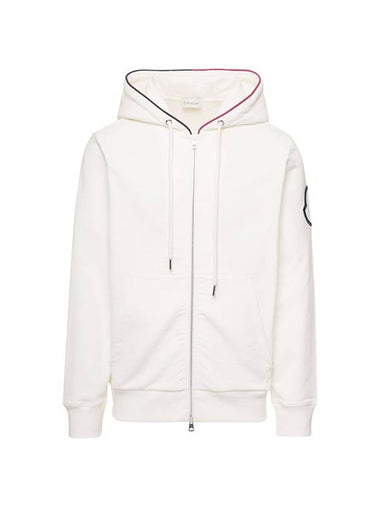 Duo Colour Patch Zip-Up Hoodie White - MONCLER - BALAAN 1