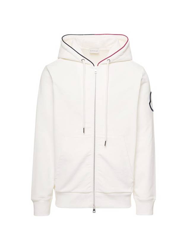 duo color patch hooded zip-up cardigan white - MONCLER - BALAAN 1