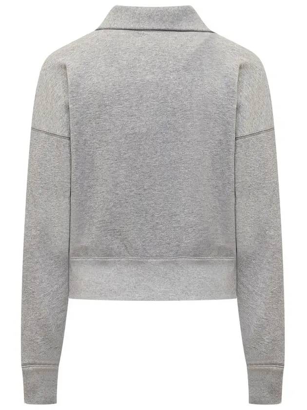 Ross Stand-Up Collar Short Cotton Sweatshirt Grey Ice Blue - ISABEL MARANT - BALAAN 4