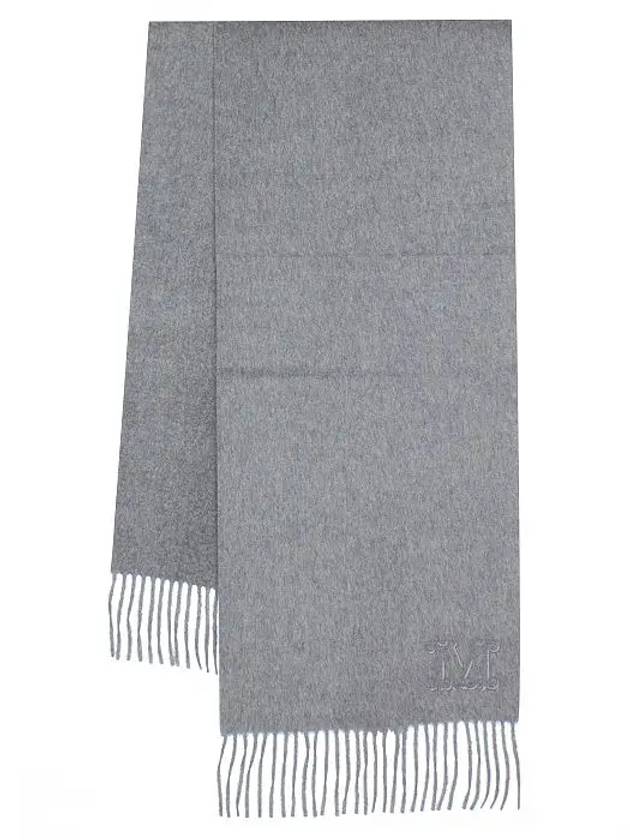 Wsdahlia Embroid M Logo Fringe Cashmere Muffler Light Grey - MAX MARA - BALAAN 3