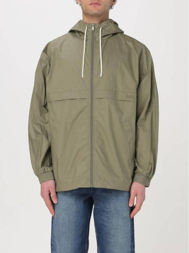 Drawstring Zip-Up Hoodie Green - A.P.C. - BALAAN 1