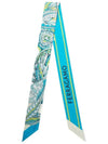 Togo Print Silk Scarf Turquoise - SALVATORE FERRAGAMO - BALAAN 3