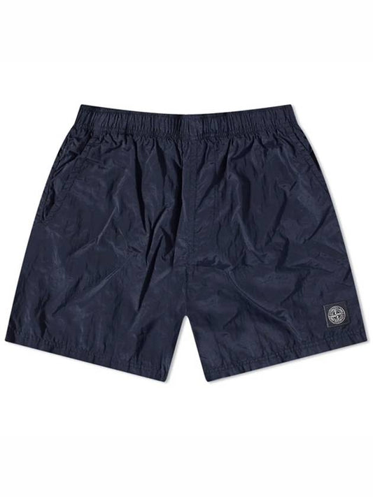 Men's Logo Patch Nylon Swim Shorts Blue - STONE ISLAND - BALAAN 2