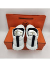 Bouncing Sneakers Calfskin Suede Goatskin Blanc - HERMES - BALAAN 5