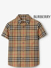 Kids Vintage Check Short Sleeve Shirt Beige - BURBERRY - BALAAN 3