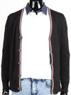 Black color matching line slim fit cardigan - IKALOOOK - BALAAN 2