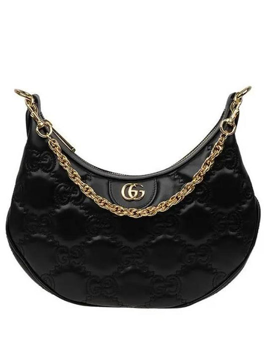 GG Matelasse Half Moon Small Shoulder Bag Black - GUCCI - BALAAN 2