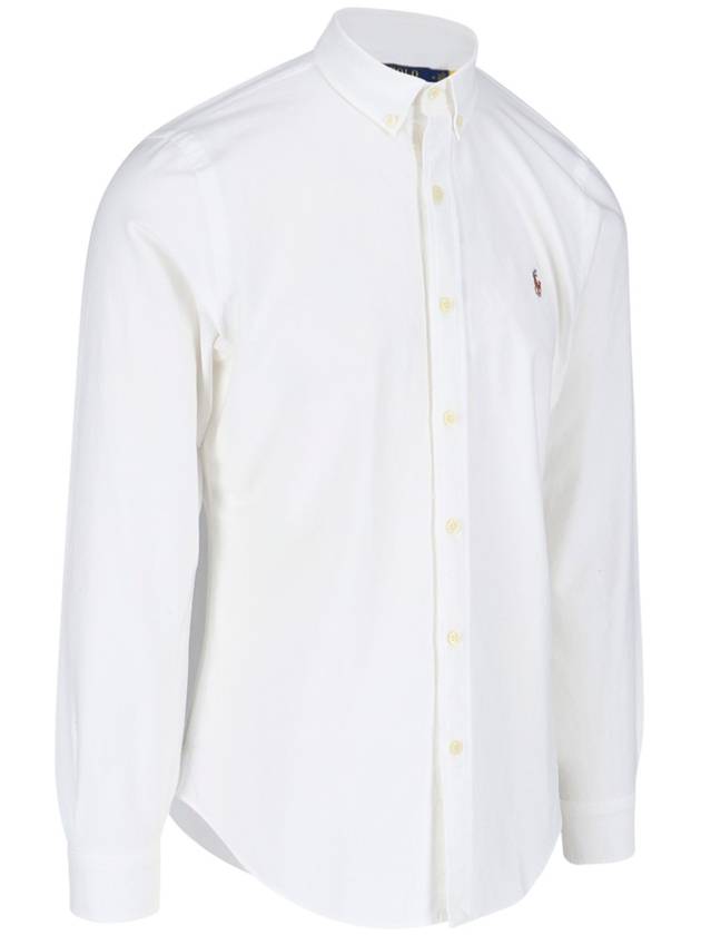 Men's Embroidery Pony Slim Fit Long Sleeves Shirt White - POLO RALPH LAUREN - BALAAN 3