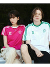 Football double tape short sleeve t shirt pink - THE GREEN LAB - BALAAN 6