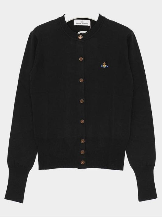 Bea Logo Wool Cardigan Black - VIVIENNE WESTWOOD - BALAAN 2