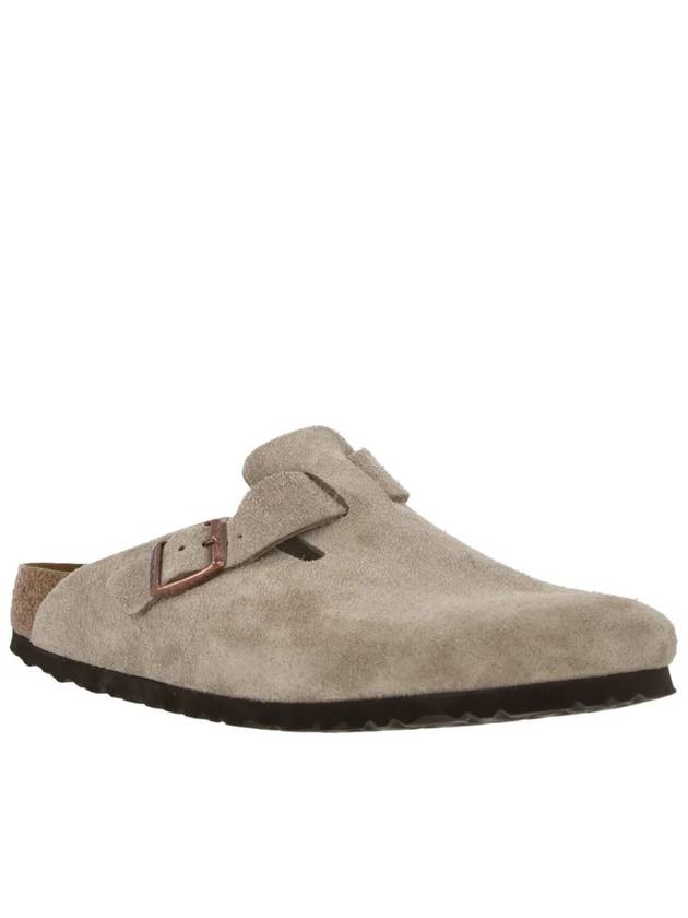 Boston Soft Footbed Suede Medium Narrow Slippers Taupe - BIRKENSTOCK - BALAAN 2