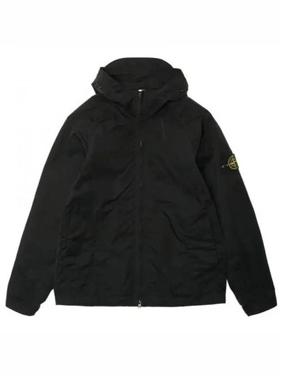 Hyper Dense Nylon Raso Logo Patch Hoodie Jacket Black - STONE ISLAND - BALAAN 2