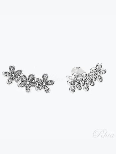 Daisy Flower Stud Earrings Silver - PANDORA - BALAAN 2