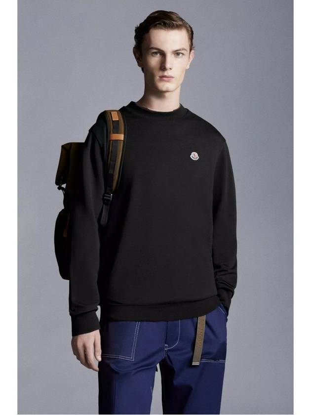 Men's Logo Patch Sweatshirt Black - MONCLER - BALAAN 4