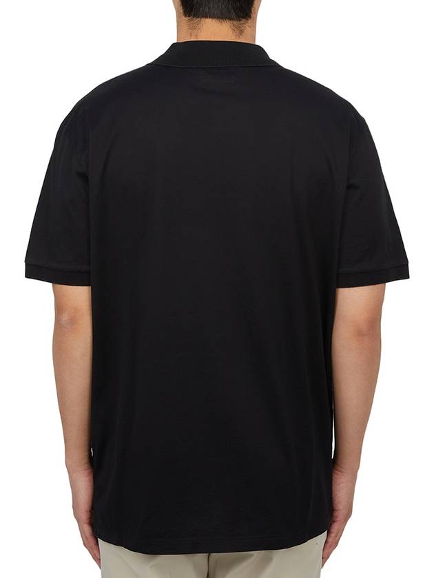 Logo Patch Polo Shirt Black - CP COMPANY - BALAAN 4