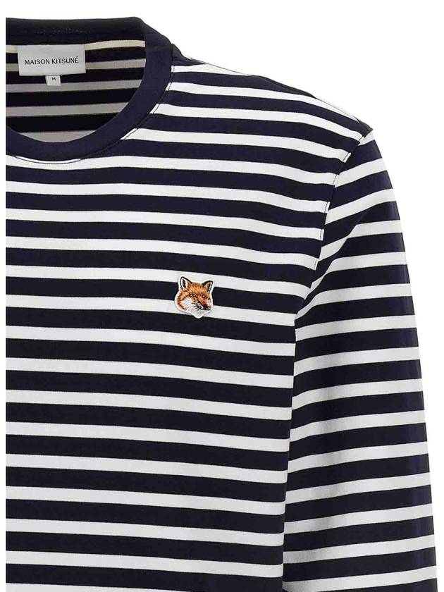 Fox Head Patch Regular Marin Long Sleeve T Shirt Navy Stripes - MAISON KITSUNE - BALAAN 4