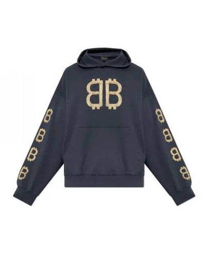 Crypto Medium Fit Hoodie Blue - BALENCIAGA - BALAAN 2