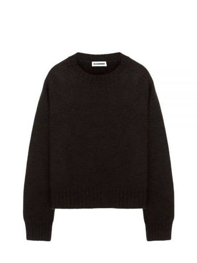 Crew Neck Wool Knit Top Dark Brown - JIL SANDER - BALAAN 2