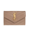 Monogram Envelope Small Half Wallet Taupe - SAINT LAURENT - BALAAN 1