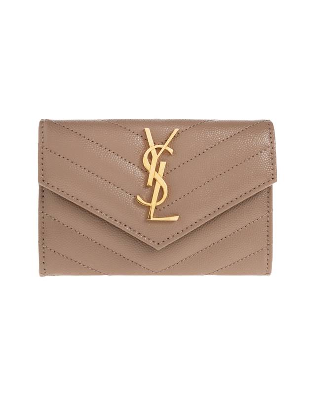 Monogram Envelope Small Half Wallet Taupe - SAINT LAURENT - BALAAN 1