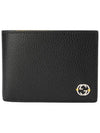 interlocking GG logo two-tone bifold wallet black yellow - GUCCI - BALAAN.