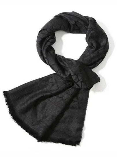 Logo Pattern Silk Scarf Black - VALENTINO - BALAAN 2