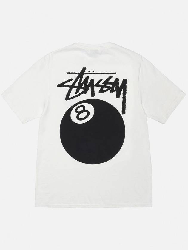 8-Ball Pigment Dyed Short Sleeve T-Shirt White - STUSSY - BALAAN 4