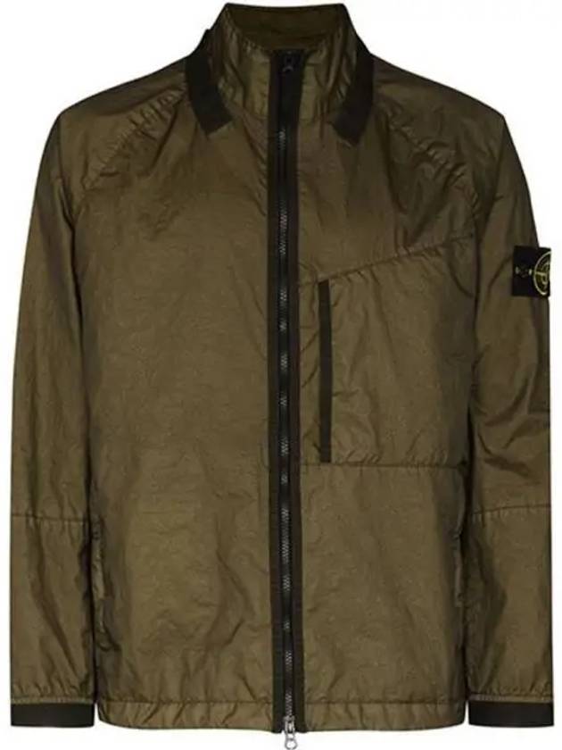 Membrana Zipper Bomber Jacket Olive Green - STONE ISLAND - BALAAN 2