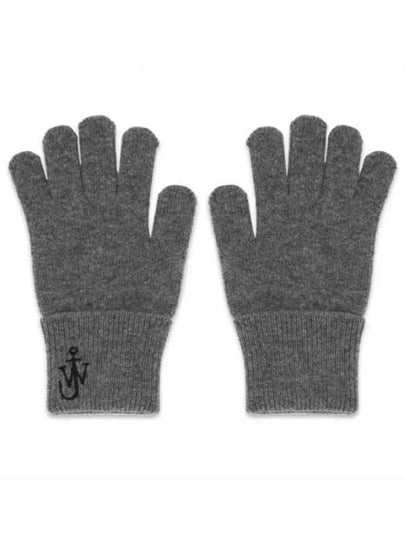 Embroidered Logo Wool Gloves Grey - JW ANDERSON - BALAAN 2