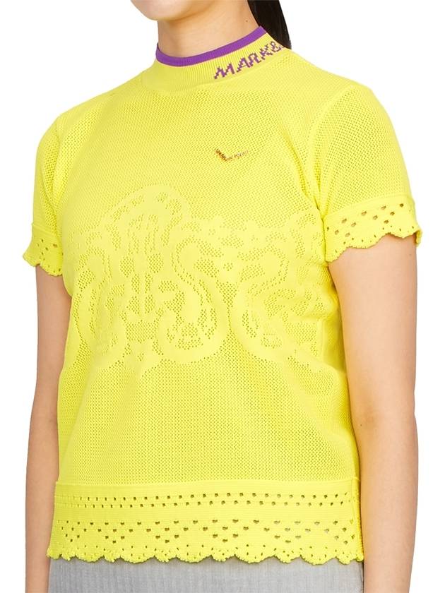 Golf Wear Women s Short Sleeve Knit MLW 3A AB04 YELLOW - MARK & LONA - BALAAN 3