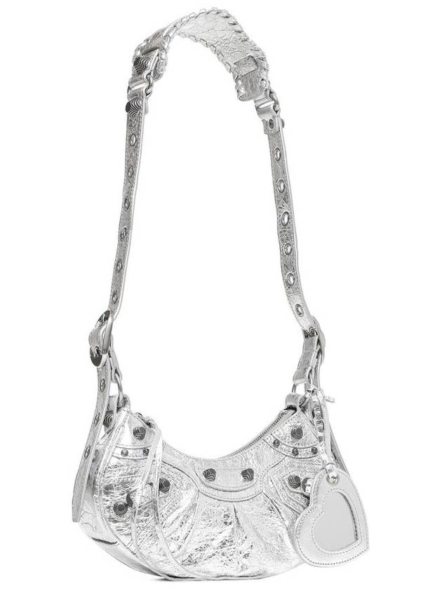 Metallic Le Cagol XS Lambskin Shoulder Bag Silver - BALENCIAGA - BALAAN 6