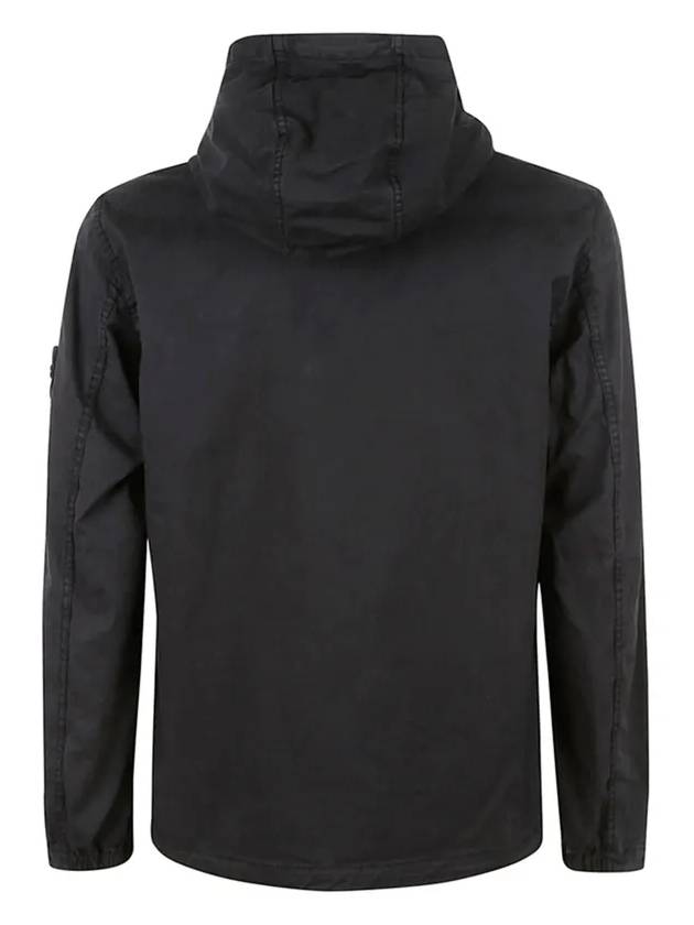 Supima Cotton Twill Stretch-TC Over Hooded Jacket Black - STONE ISLAND - BALAAN 3