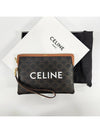 Small Pouch With Strap Signature In Triomphe Canvas With  Print Tan - CELINE - BALAAN 6