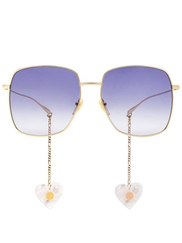 Eyewear Interlocking G Heart Chain Drop Sunglasses Blue - GUCCI - BALAAN 1