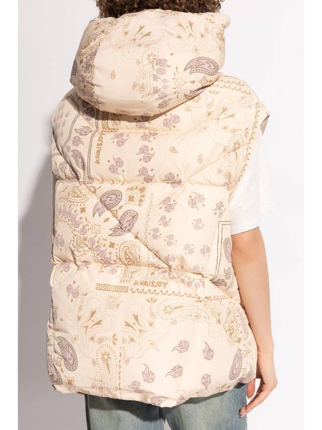 Khrisjoy Down Vest With Paisley Print, Women's, Cream - KHRISJOY - BALAAN 4