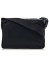 Re-Nylon Saffiano Leather Triangle Logo Cross Bag Black - PRADA - BALAAN 4