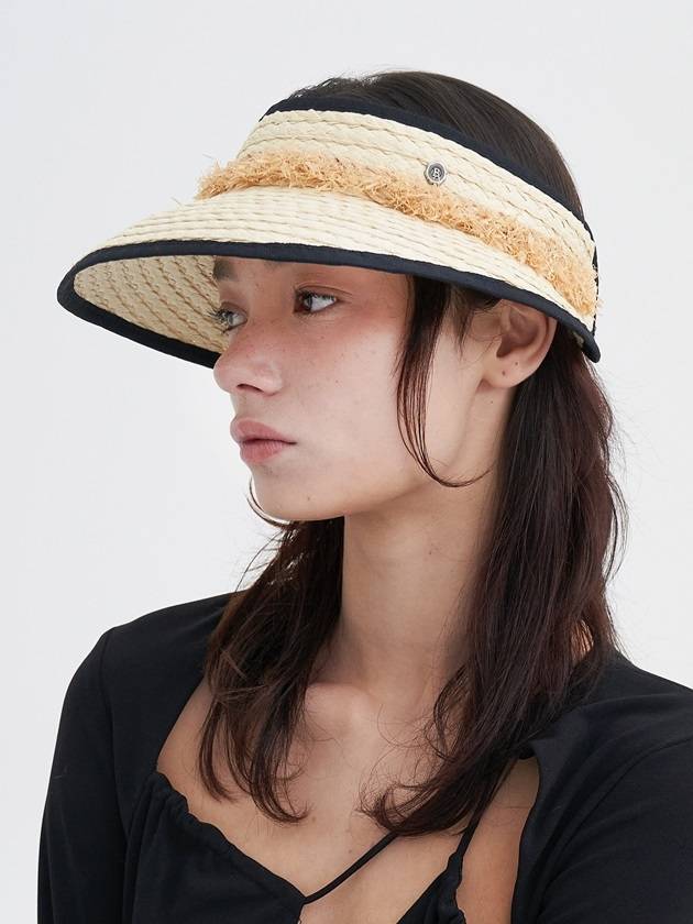 Fringe Sun Visor Beige - BROWN HAT - BALAAN 2