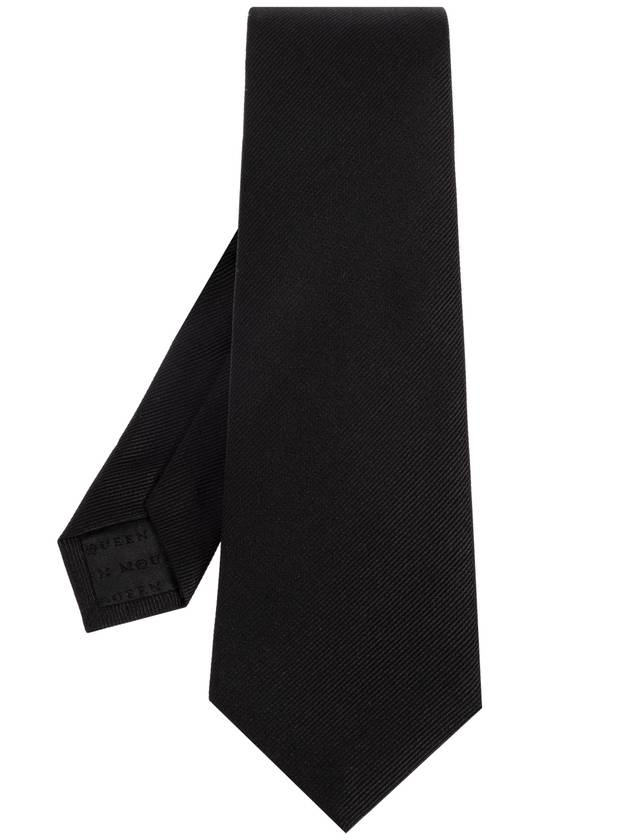 Alexander McQueen Silk Tie, Men's, Black - ALEXANDER MCQUEEN - BALAAN 1