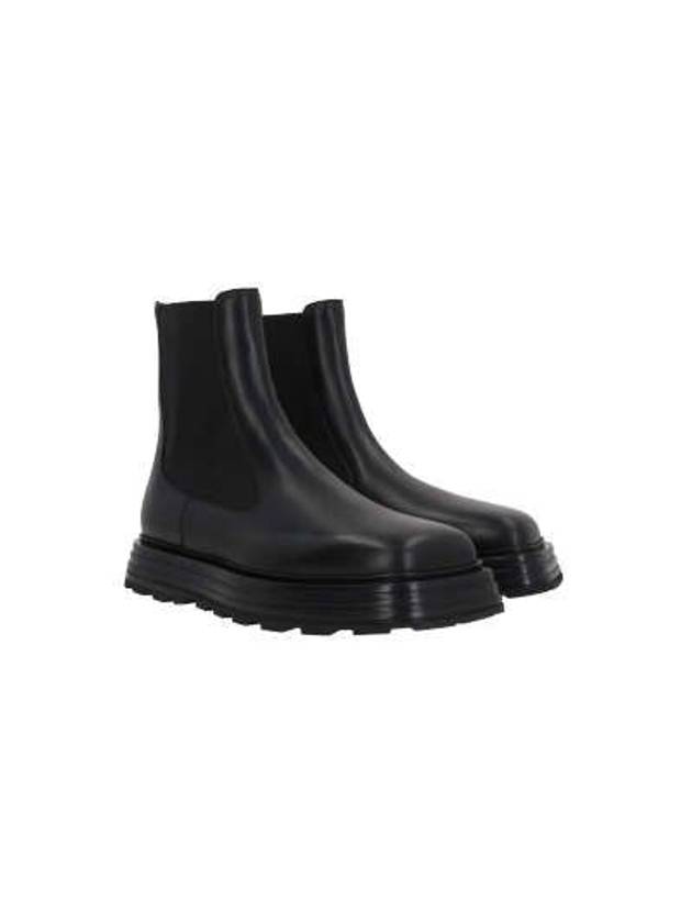 Square Toe Leather Chelsea Boots Black - JIL SANDER - BALAAN 5