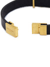 Monogram Logo Leather Bracelet Black - SAINT LAURENT - BALAAN 5