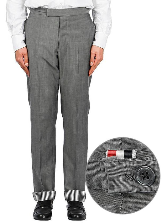 Men's Mid Rise Tailored Slacks Gray - THOM BROWNE - BALAAN.