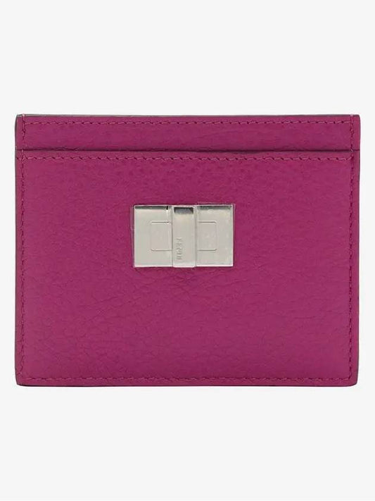 Peekaboo Selleria Leather Business Card Wallet Fuchsia Pink - FENDI - BALAAN 2