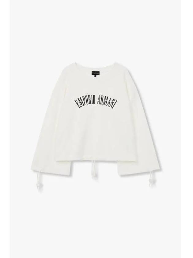 Women s String Logo Over Sweatshirt White - EMPORIO ARMANI - BALAAN 1