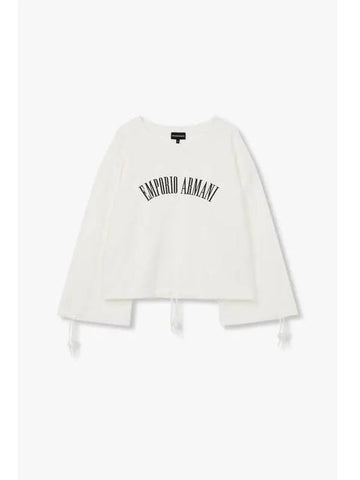 Women s String Logo Over Sweatshirt White - EMPORIO ARMANI - BALAAN 1