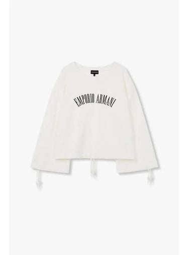 Women s String Logo Over Sweatshirt White - EMPORIO ARMANI - BALAAN 1