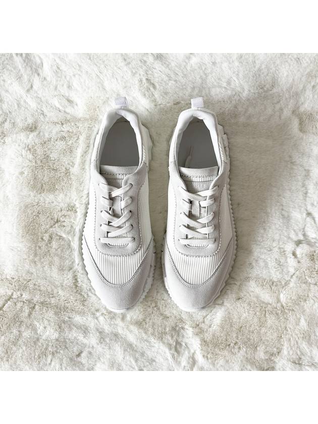 Bouncing Sneakers Mesh Suede Goatskin Blanc - HERMES - BALAAN 7