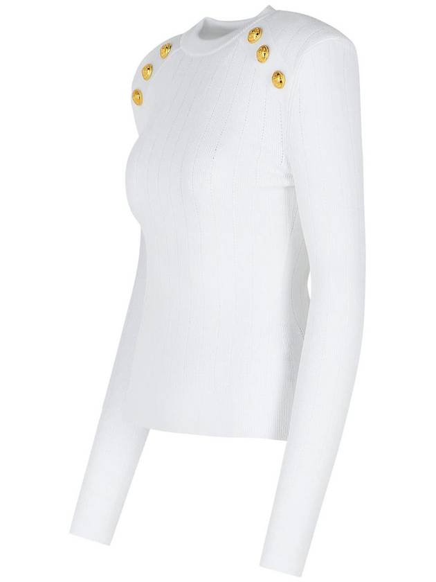 Balmain White Viscose Blend Sweater - BALMAIN - BALAAN 2