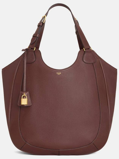 Women s Leather Mio Shopper Shoulder Bag Chestnut - CELINE - BALAAN 2