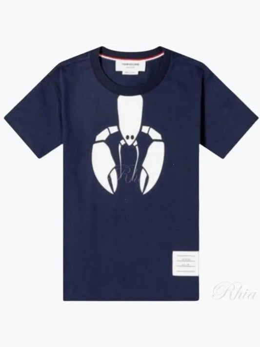 Women's Lobster Icon Short Sleeve T-Shirt Navy - THOM BROWNE - BALAAN 2