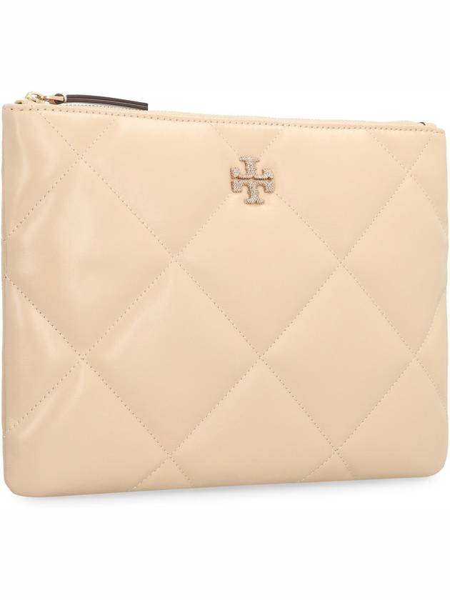 Kira Quilted Clutch Bag Beige - TORY BURCH - BALAAN 4